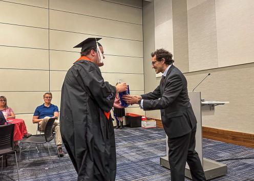 Asher Suski, B.A. Receives Graduation Gift from Prof. & DUS Fiorentino