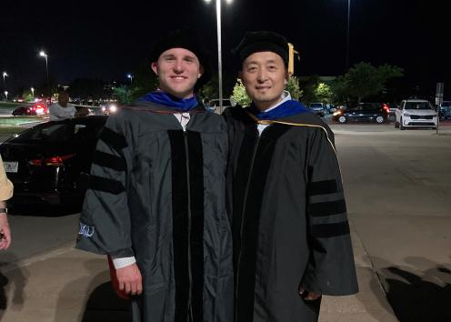 Hooding Ceremony 2024 with Henry Pratt and Prof. Jie Zhang